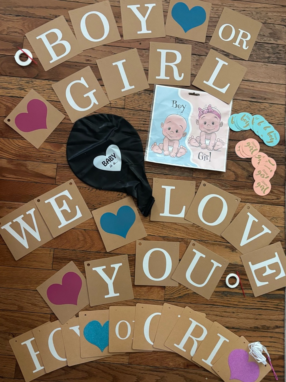 Gender Reveal Balloon & Banner Set